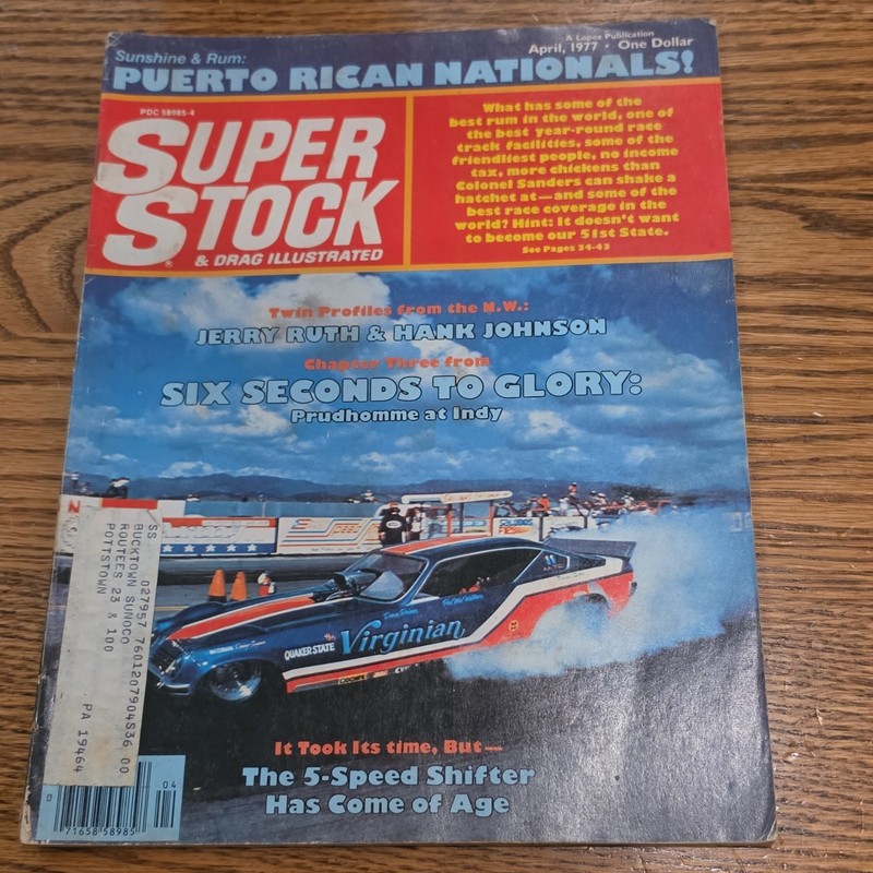 Super stock and drag illustrated April 1976 Prudhomme Indy Virginian
