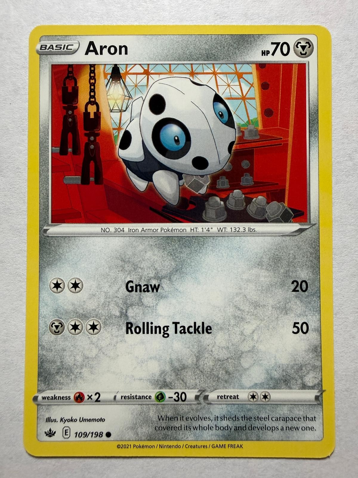 Pokemon Card: Aron 109/198 Common Chilling Reign Near Mint