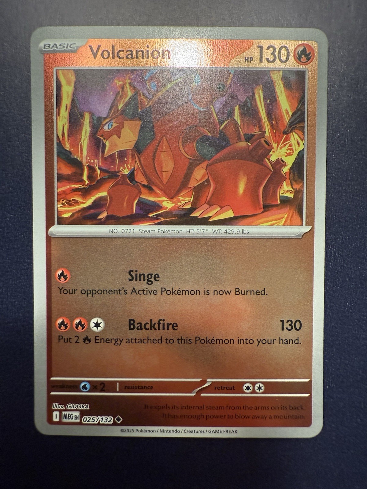 Volcanion 025/132 Me01: Mega Evolution Reverse Holo