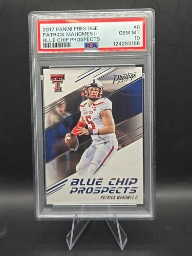 2017 Panini Prestige Patrick Mahomes Blue Chip Prospects (RC) Texas Tech PSA 10