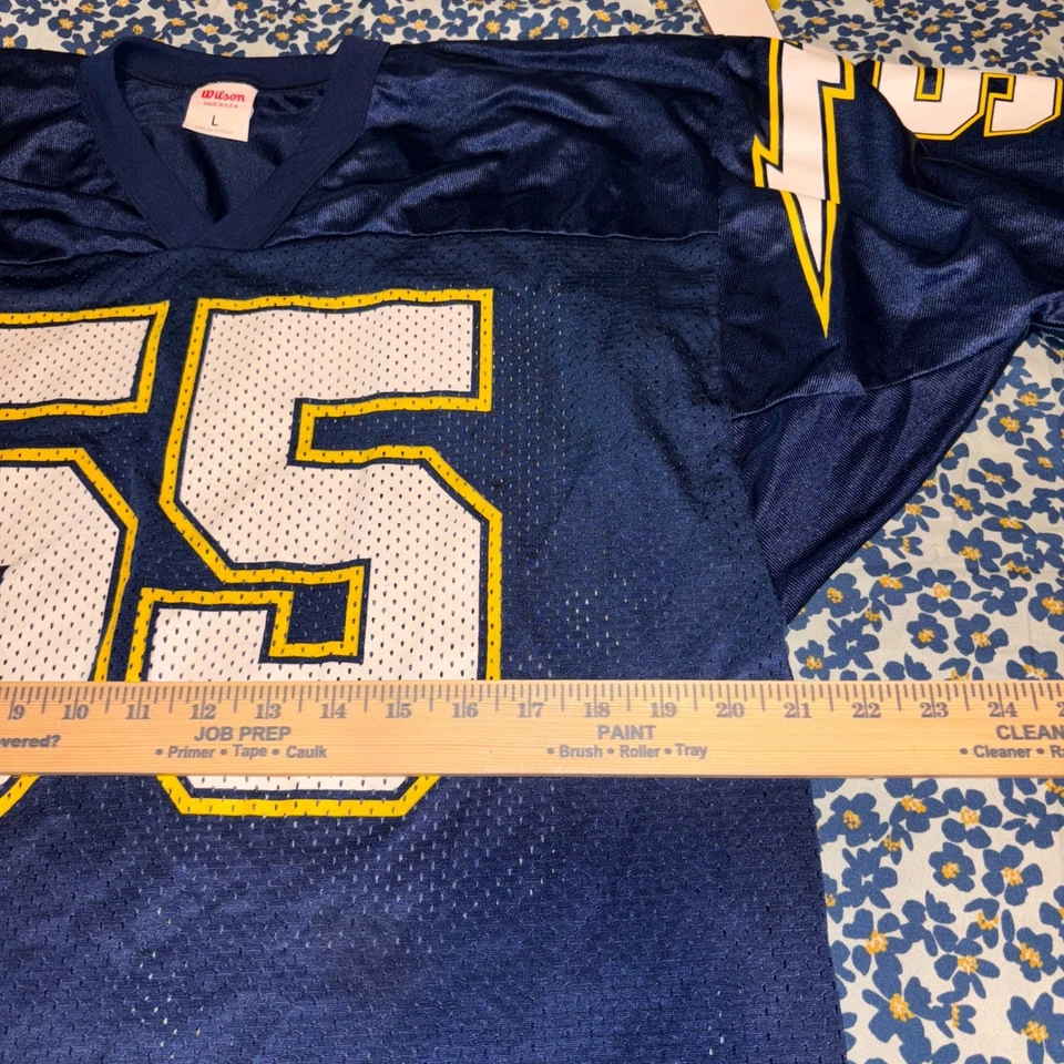 Camiseta de fútbol Wilson #55 malla azul amarillo blanco talla L Foto 4 de 4