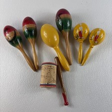 VTG 7-Piece Wood Maracas Set, Analog Hand Percussion Instruments Maraca Type
