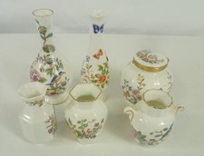 Aynsley Bone China Porcelain Vase Set Floral Butterfly Design Collectable  #K4
