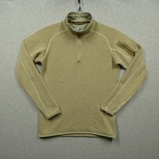 Kuhl Sweater Mens Small Tan Alfpaca Fleece Quarter Zip Thumbholes Arm Pocket