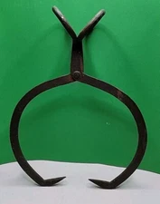 Antique Large Original Hand Forged Heavy Iron Block Ice Tongs.
