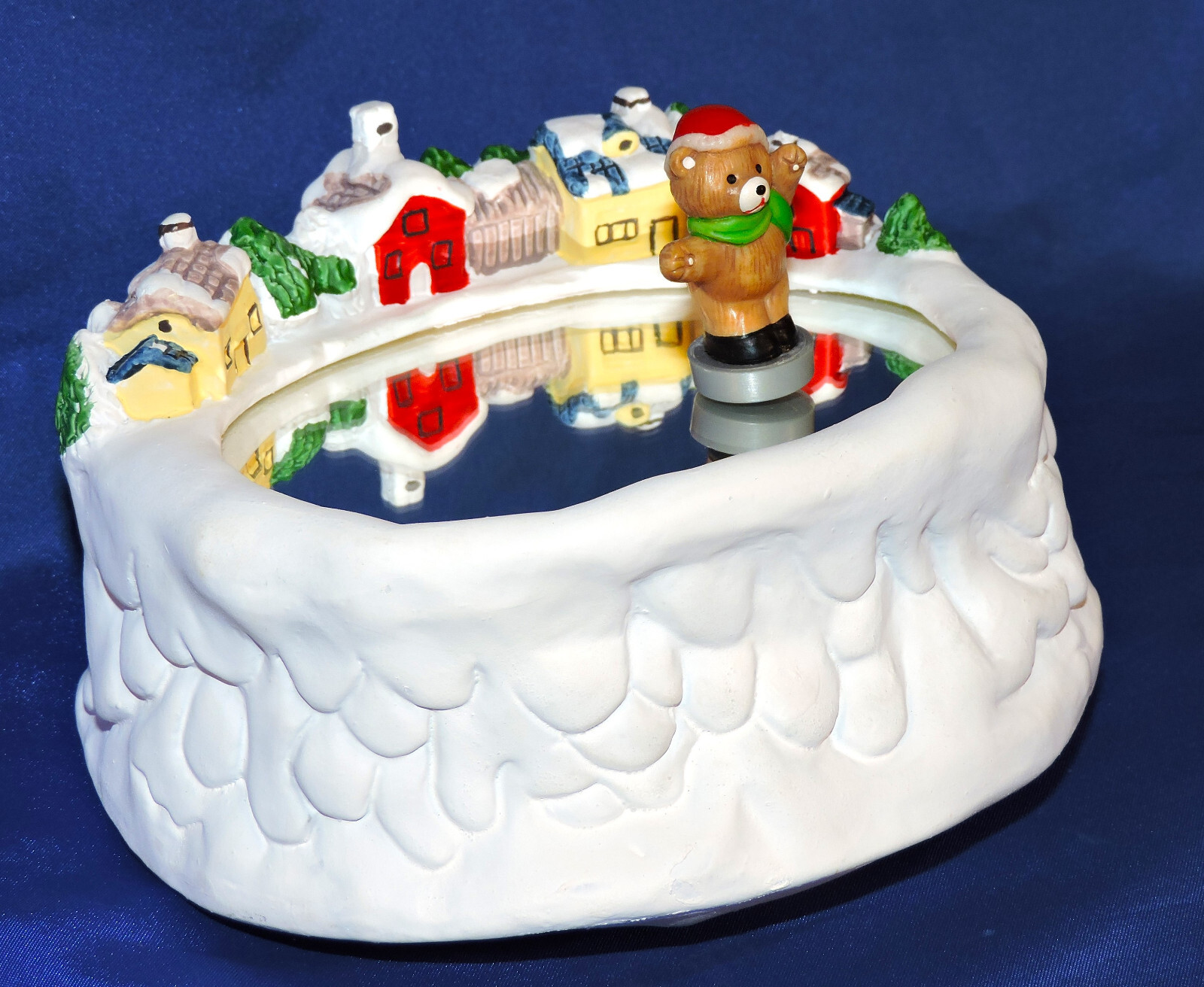 Vintage Christmas Around the World Music Box Skating Bear Ice