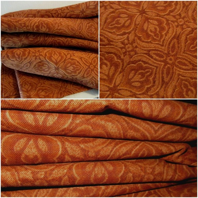 188" x 56" Over 5 yard Burnt Orange Brown Fabric Material Quilting