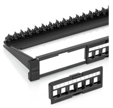 Everest Media Solutions 24 Port Keystone Patch Panel 2-Pack - Use with Slim...