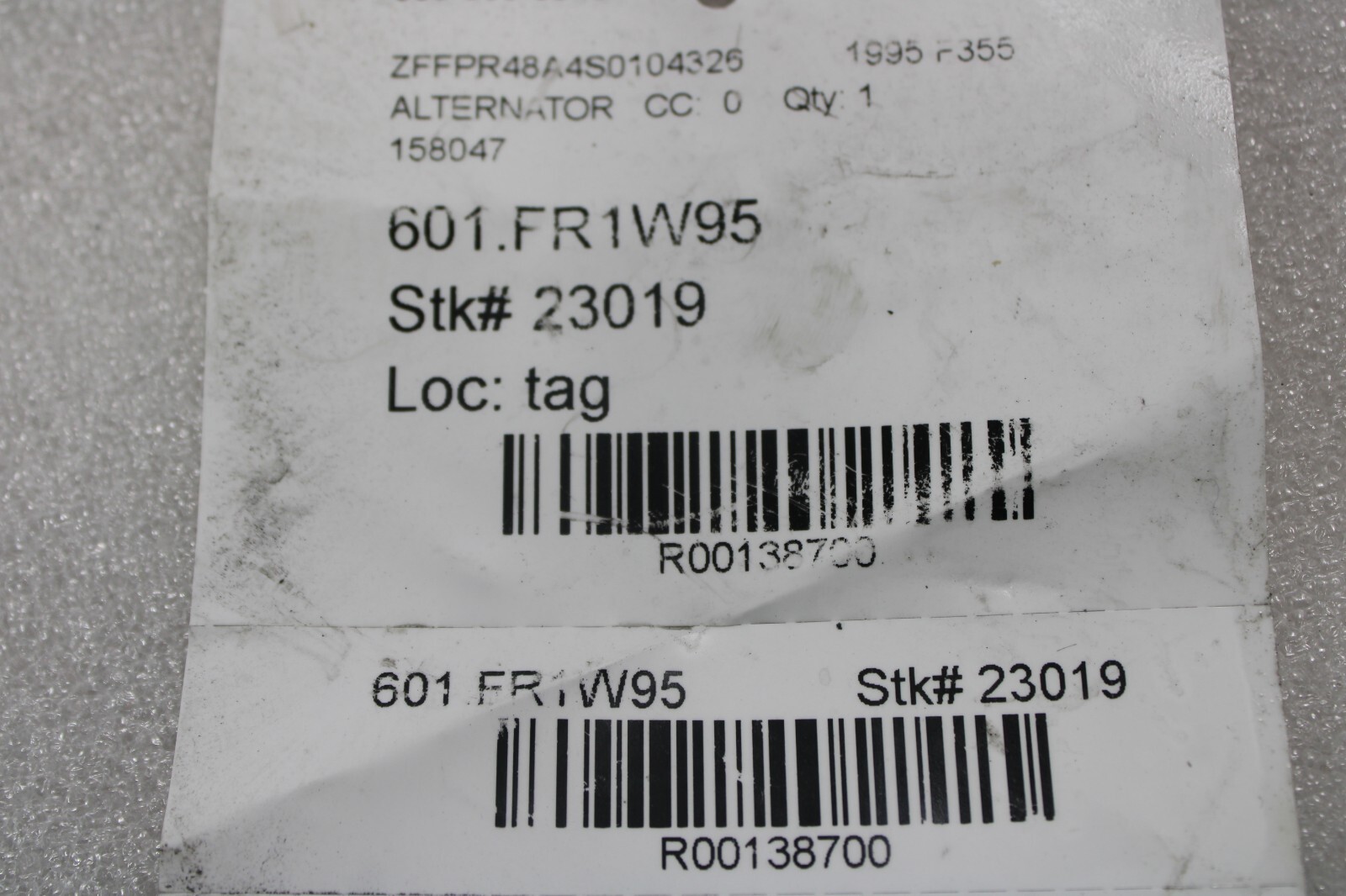 Ferrari F355, Alternator, Used, P/N 158047