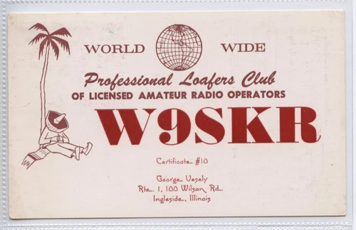 (KLj6608) QSL Radio Card , Ingleside, Illinois, USA, W9SKR, 1963