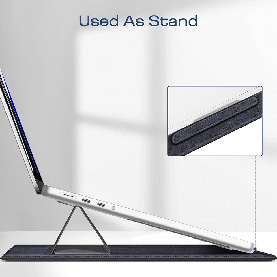 Чехол для MacBook Air 13,6» M4 M3 M2 M1 кожаный тонкий сумка чехол со стойкой - Изображение 4 из 4