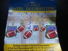 Super Bowl Football Sports Banquet Party Cutout Hanging Swirl Decorations