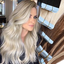 Invisable Tape in Hair Extensions Human Hair Ombre Dark Brown Tape In Extensions