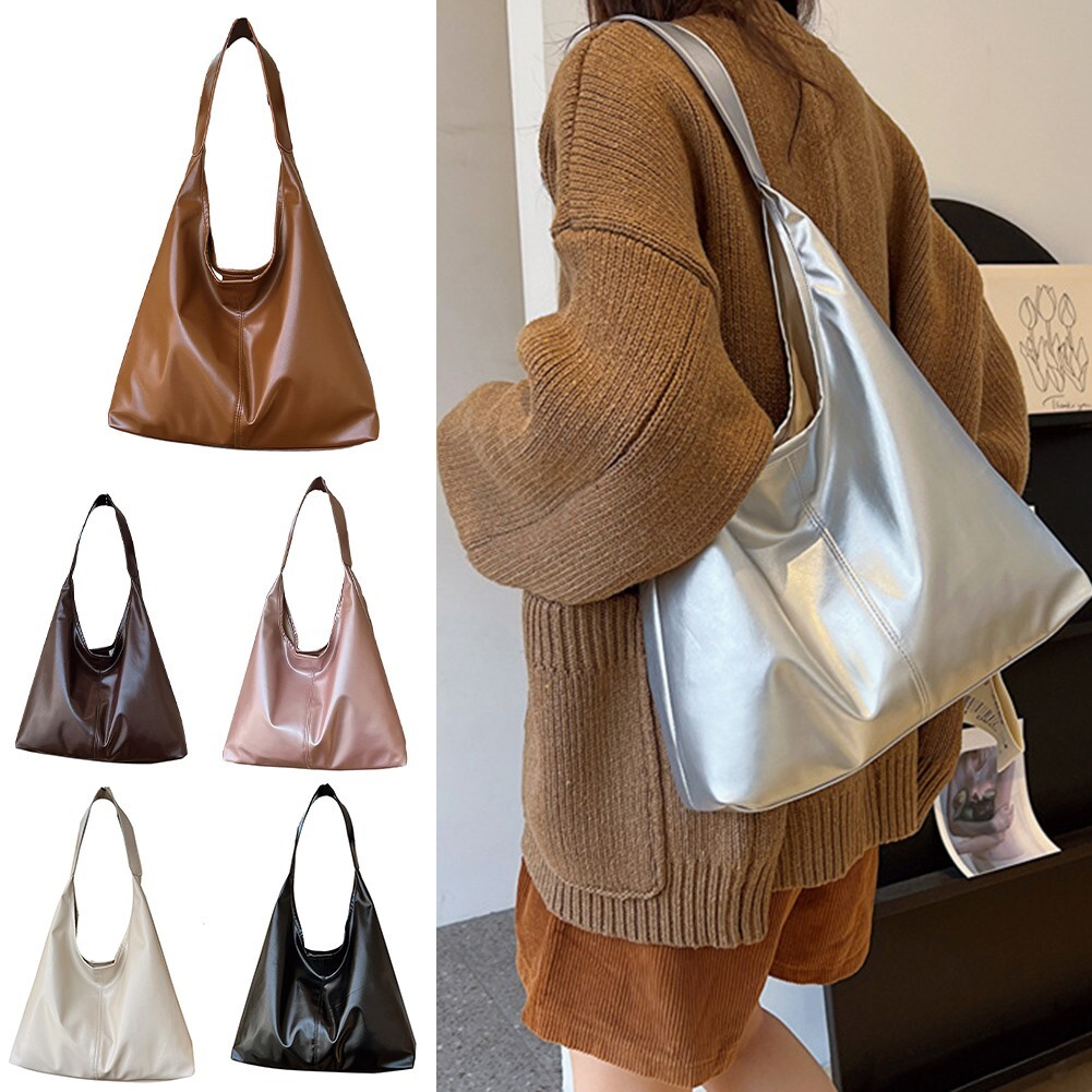 Handbag Shoulder Bag Fashion For Women Glossy High Capacity Leather Tote Bag
