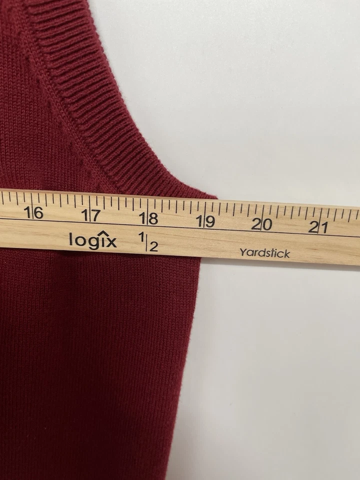 Chaleco Roundtree and Yorke Para Hombre Borgoña Suéter Chaleco 1/4 Cremallera Pullover Talla M Foto 4 de 4