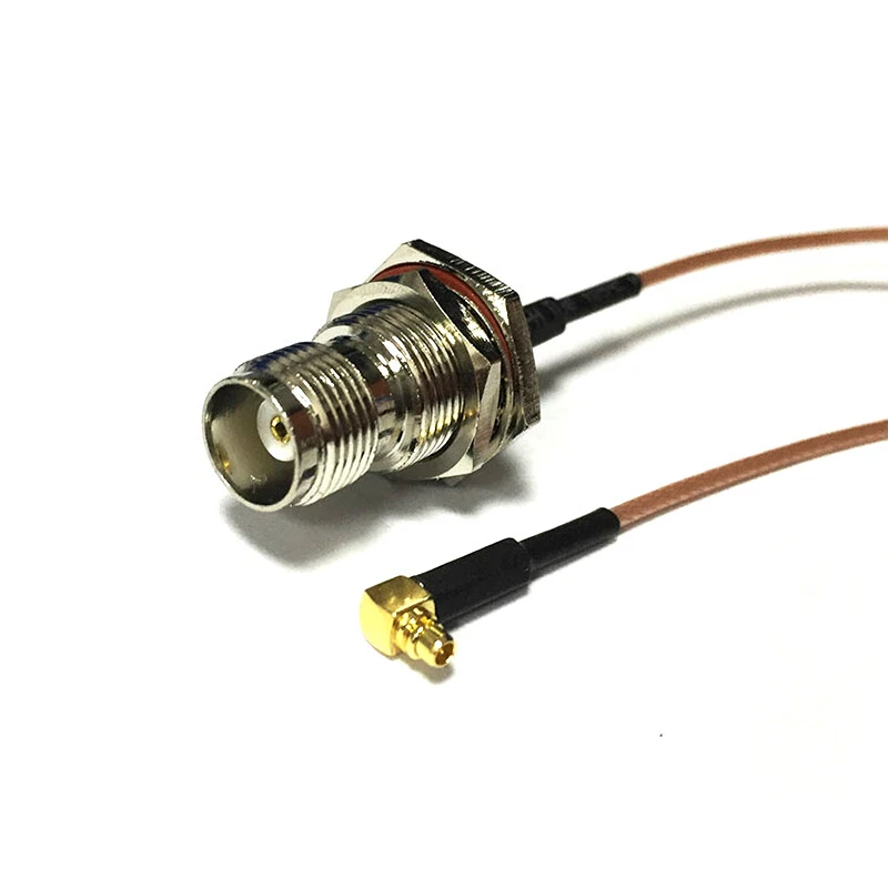 MMCX male right angle to TNC female bulkhead pigtail cable RG178 15cm 6inch NEW - Image 3 of 4