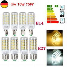 4/8x LED 5730 SMD Mais Leuchtmittel Glühbirne Birne Licht Lampe E27 E14 5-15W