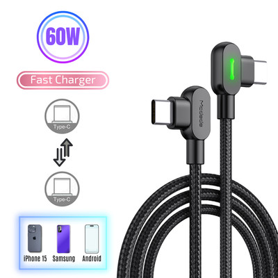 60W USB-C to USB-C Fast Charger PD Type-C Cable For iPhone 17E 16 Pro 15 Pro Max