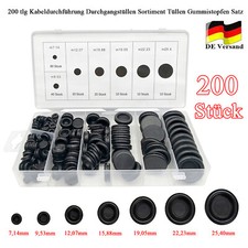 200x Sortiment Kappe Set Blindstopfen Gummi Stopfen KarosserieStopfen KFZ PKW DE