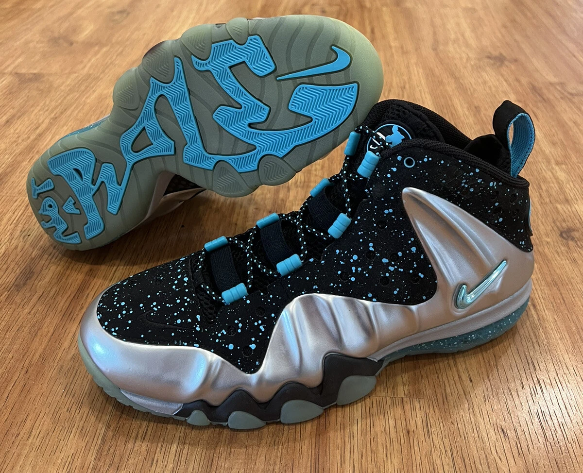 Nike Barkley Posite Max 555097 040 Metallic Silver Gamma Blue Sz