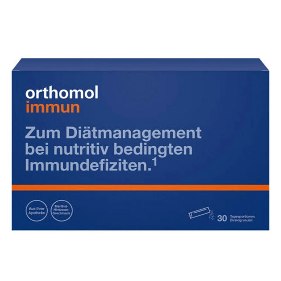 ORTHOMOL inmune 30 gránulos directos frambuesa mentol durante 30 días PZN 08885937