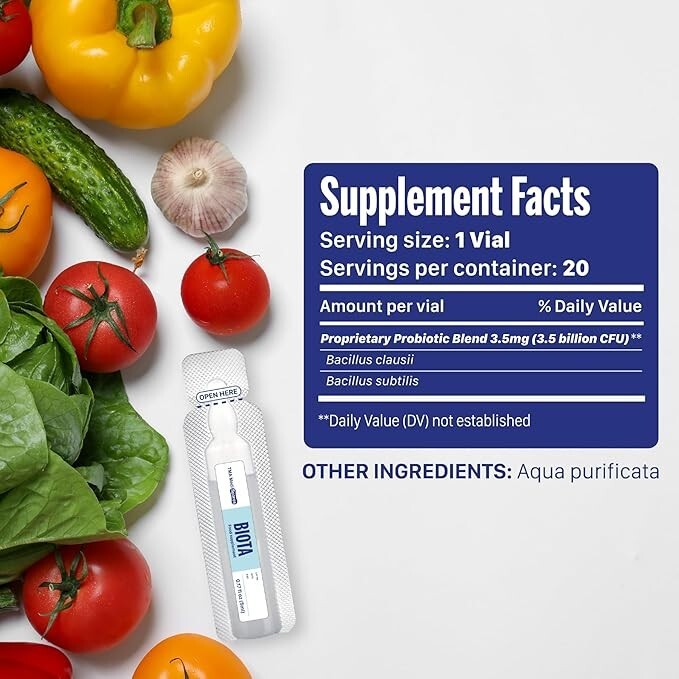 Biota Probiotic liquid TMA Medispores 20 vials 3.5 billion cfu  exp 02/26