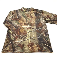 No Trace Men's L True Timber Real Tree Camo Stretch Long Sleeve Shirt Hunt Camp