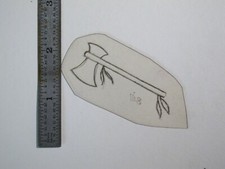 vtg 1960s 1970s Tattoo acetate stencil Tomahawk Axe signed WT