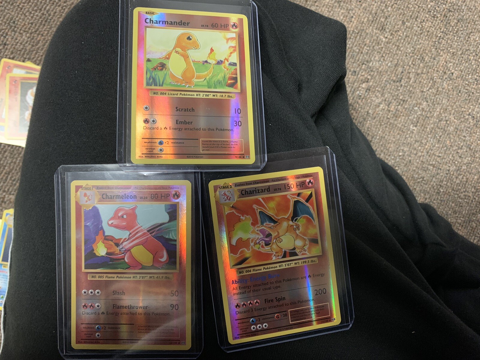 SET Reverse Holo Set Charmander, Charmeleon, Charizard 9/108, 10/108, 11/108 NM