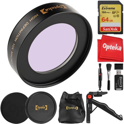 Opteka 10x Macro Lens for Canon EOS R, RP, R5, R6 with 24-105mm 4L IS USM 77mm