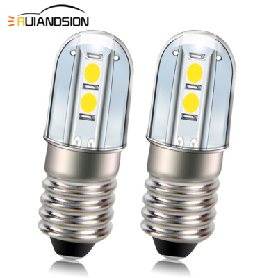 2pc E10 LED 220V AC Schraube Energiespar Indikator Licht Upgrade Birne Warm/Weiß