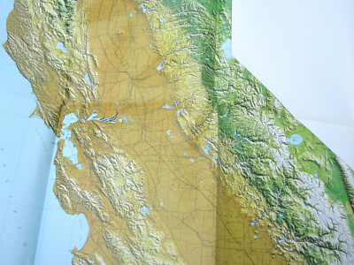 Relief  Maps Posters California AZ NV UT SW USA Experimental Digital Shaded 3x3'