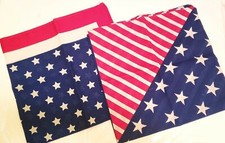 Set of 2 Stars Stripes Patriotic Cotton Bandana Scarf New