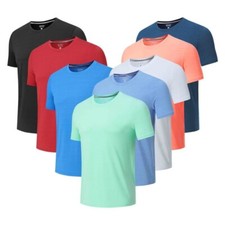 Men's Short Sleeve UPF 50 Sun Protection Shirts Quick Dry Rashguard Gym Shirt