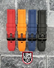 23mm LUMINOX Rubber Strap EVO Diver Watch Band 3050 3950 Navy Seal Black PVD x1