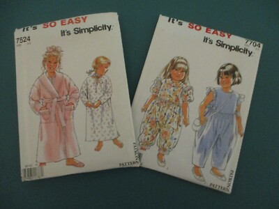 Sewing Pattern Lot of 2 Girls Clothing Simplicity7524 7704 Size 2-8 | eBay