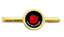 Lest We Forget Poppy Gold Plated Tie Bar in Bag