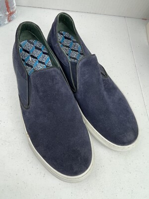 Ted Baker Slip On Shoes Ted Baker Reaine Slip-On Sneakers Leather Suede  Navy Blue