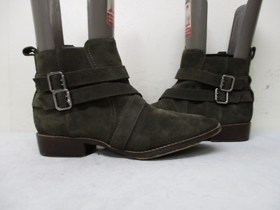 SE Boutique Pola2 Brown Suede Leather Zip Ankle Boots Womens Size 10 M