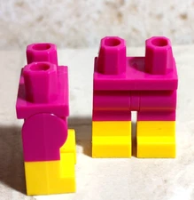 New LEGO SHORTS Bare feet Barefooted Standard Yellow Flesh Skin Hot Dark Pink