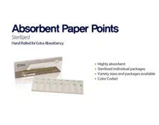 Meta Biomed Absorbent Paper Points, Sterile, Hand-Rolled blister cell 200/pk