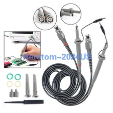 2xFor BNC Oscilloscope Probe Kit P6100 100MHz 1X 10X Precision Scope Clip Probes
