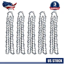 5Pcs 20"Chainsaw Saw 3/8"LP Chain Blade .050 Gauge 72DL Link For Stihl Husqvarna