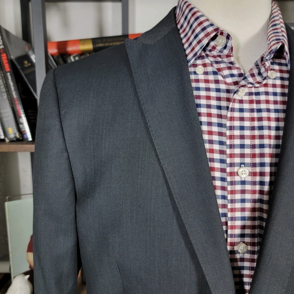 Abrigo deportivo para hombre J.Ferrar dos botones cabeza de uñas carbón mezcla de polietileno 46R DELGADO Foto 3 de 4