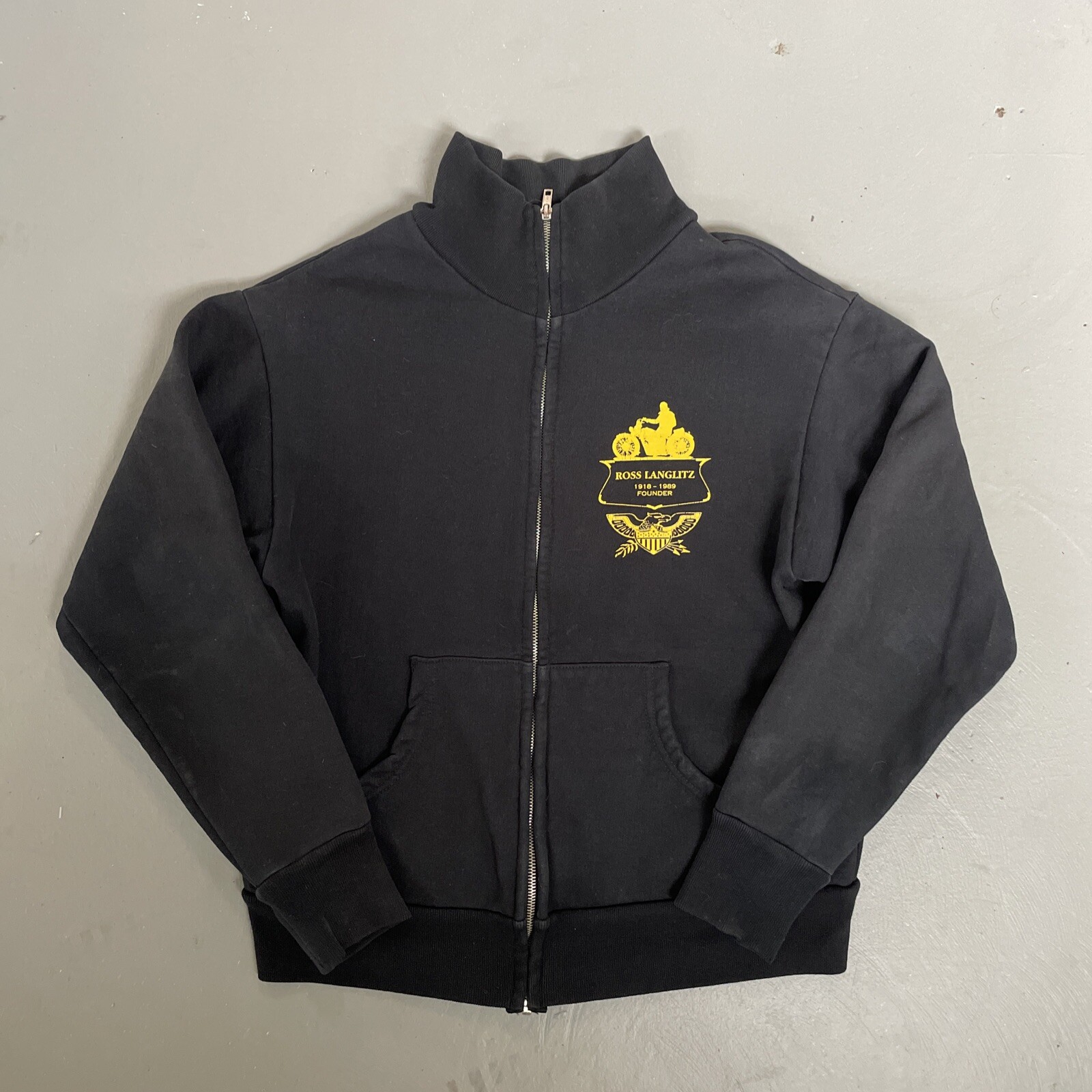 Vintage Ross Langlitz Motorcycle RARE Memorial Cotton Jacket Made in Usa Medium image 2