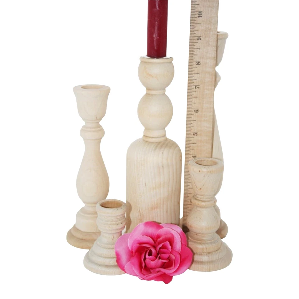 1-8.5英寸木质烛台支架统一烛台婚礼烛台 — 第 3/4 张图片