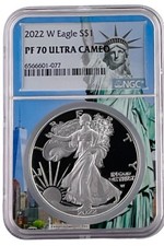 2022 W 1oz Silver Eagle Proof Ngc Pf70 Ultra Cameo - Statue Of Liberty Core