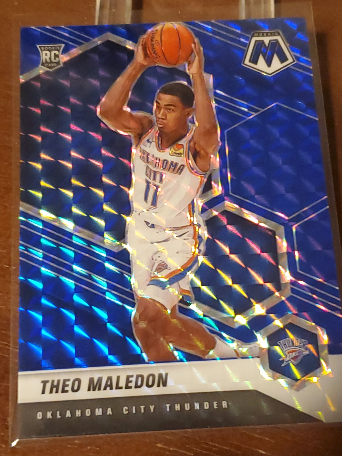 2020-21 Panini Mosaic Rookie Mosaic Blue Prizm /99 Theo Maledon #218 Rookie RC