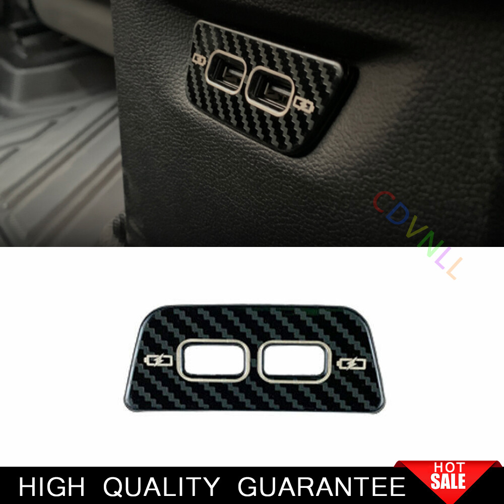 For VW Golf MK8 2020-2021 Steel Carbon Fiber Rear USB Socket Control Frame Trim