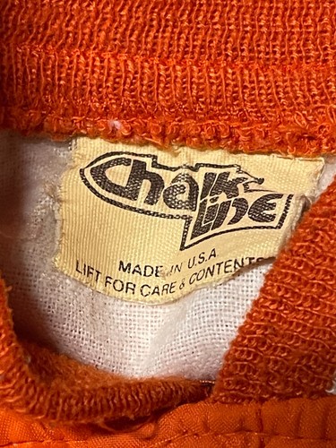 Vintage Chalk Line Bomber Jacket Mens Small Orange Satin Snap Made In USA Blank - Picture 8 of 13